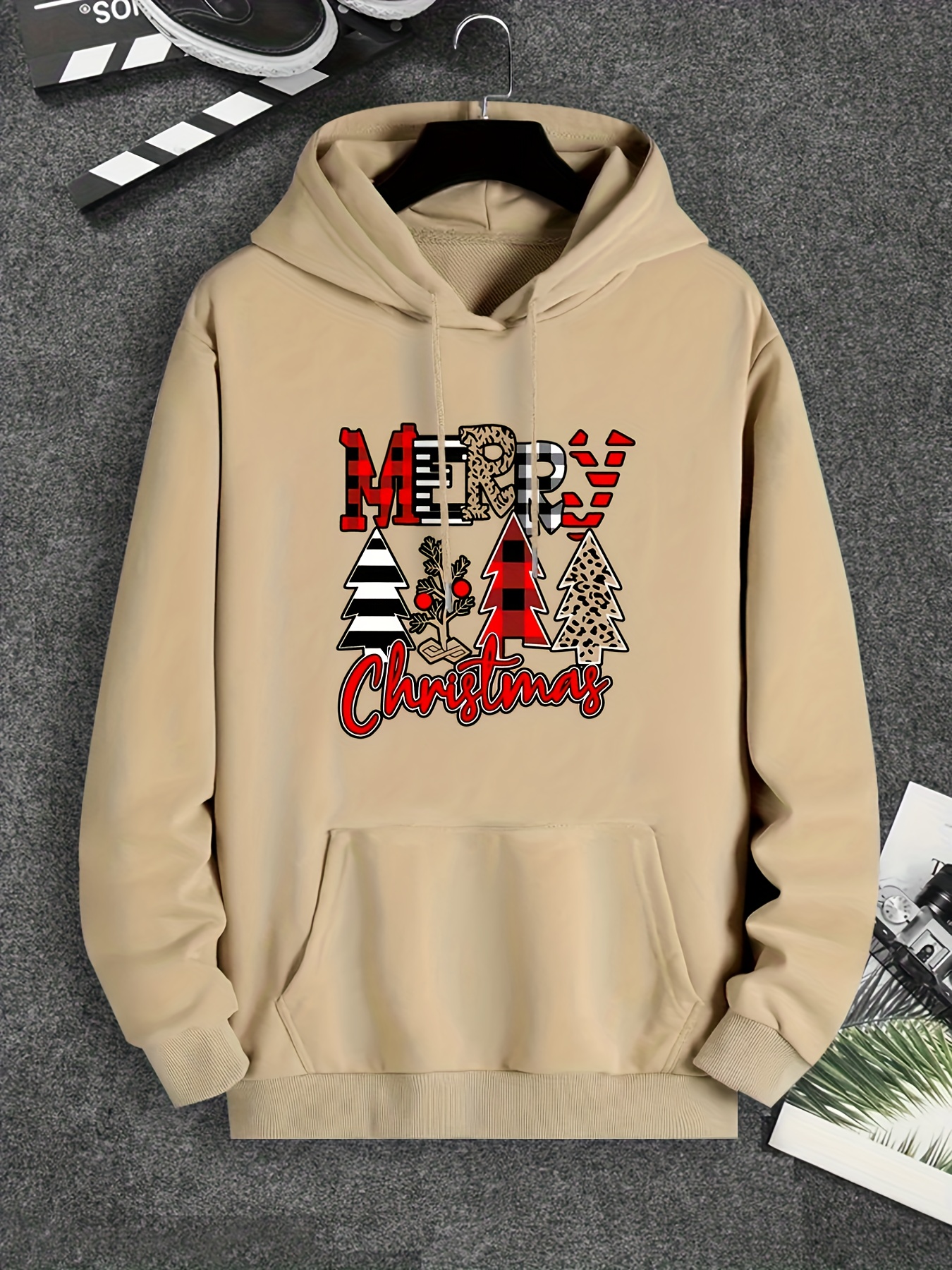 Merry Christmas Print Men s Casual Sweatshirts Hoodie Long Temu