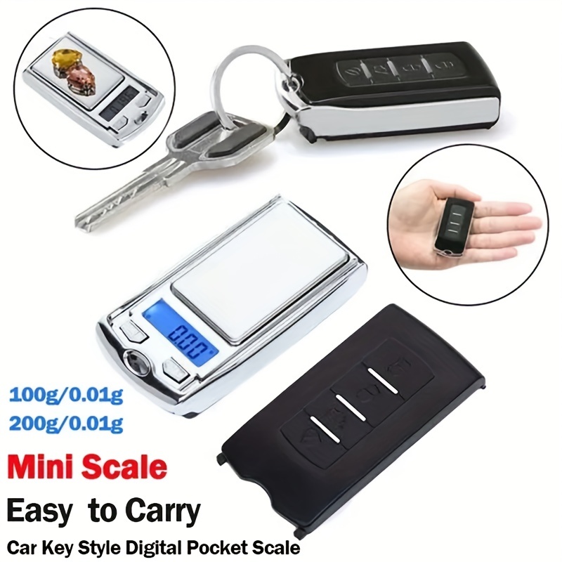 Mini Portable Gram Scale 200g/ 0.01g Mini Digital Pocket Scale Car Key  Shape Electronic Scale with Battery for Jewelry, Food (1 Piece)