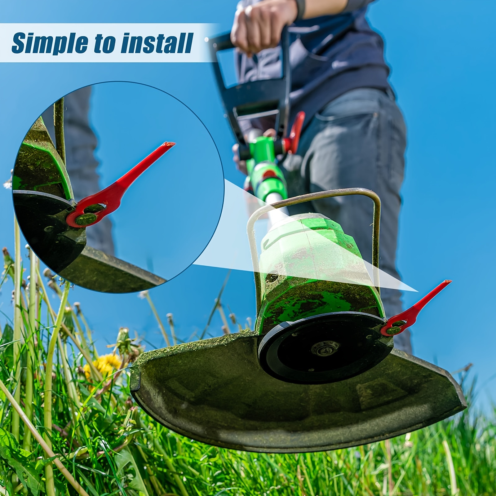 30pcs Plastic Machine Trimming Blades Replacement Plastic Blades  Accessories Trimmer Grass Mowing Nylon Blades Garden Lawn Mower Accessories  Tools