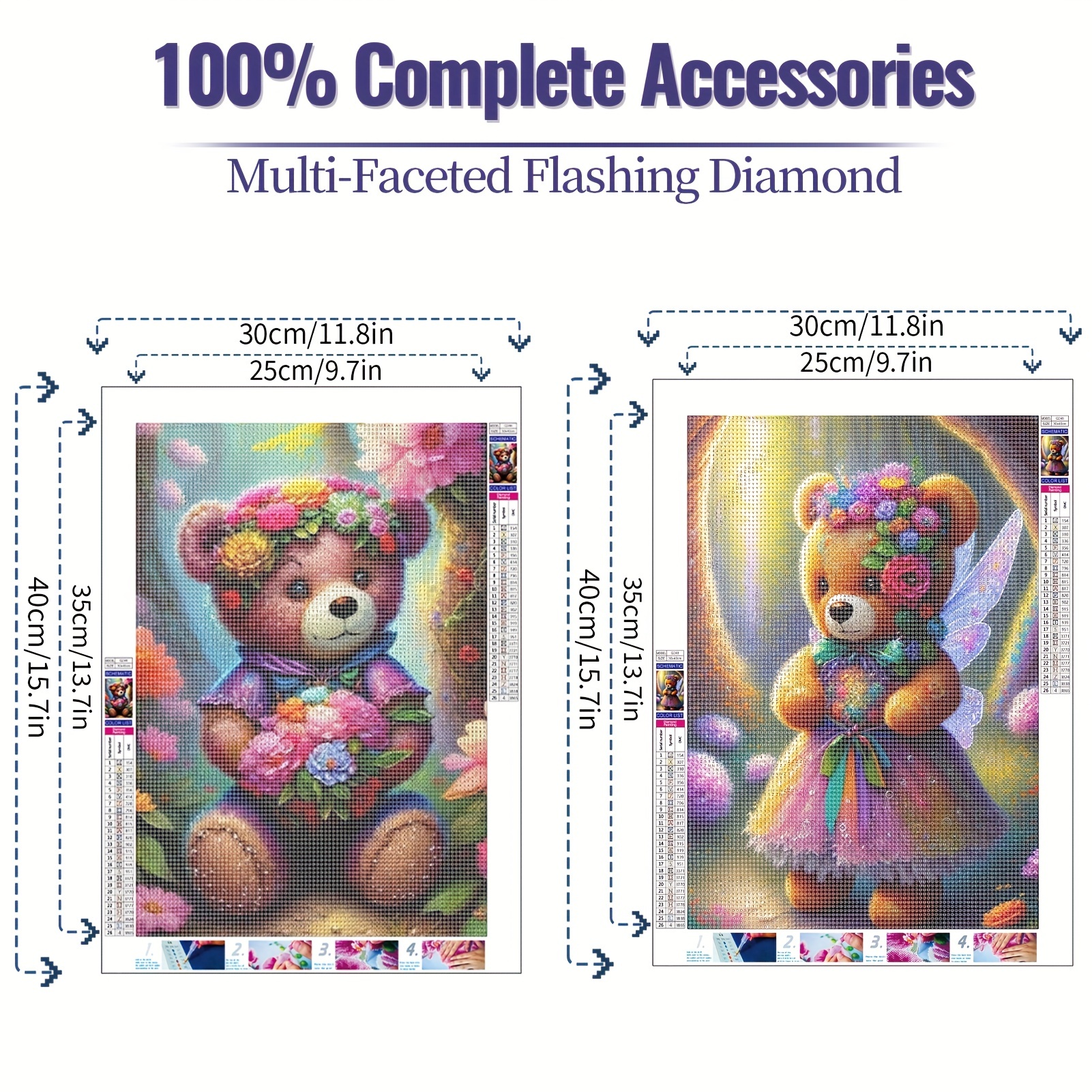 5d Diy Large Diamond Painting Kits For Adutls, Couple Bear Wearing