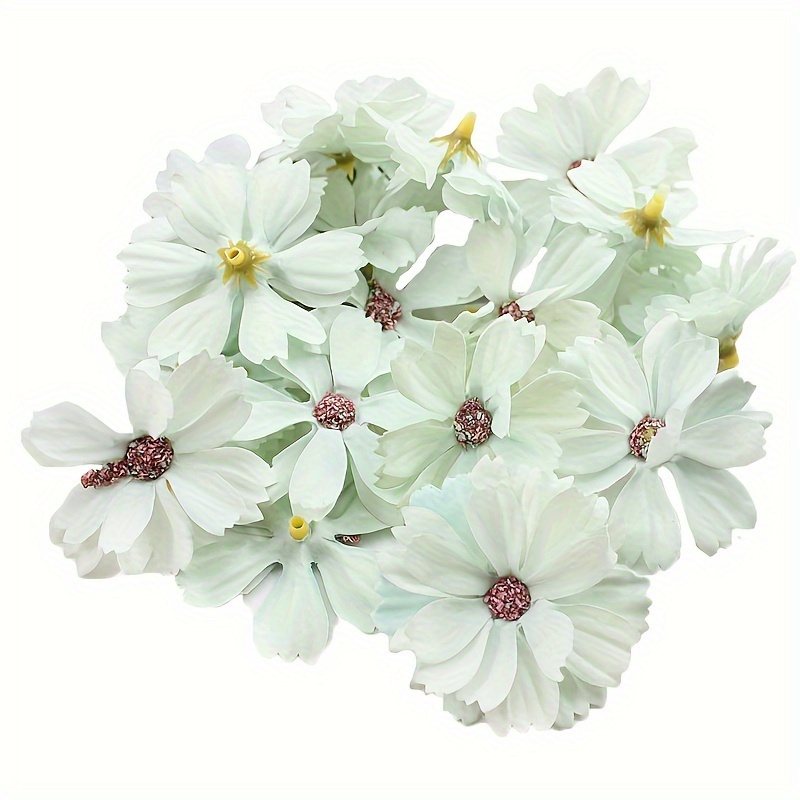 30/50pcs Artificial Daisy Heads, Small Sunflower Mini Fake Flowers Heads  For Craft Weeding Home Decoration Wreath Hair Clips Headband