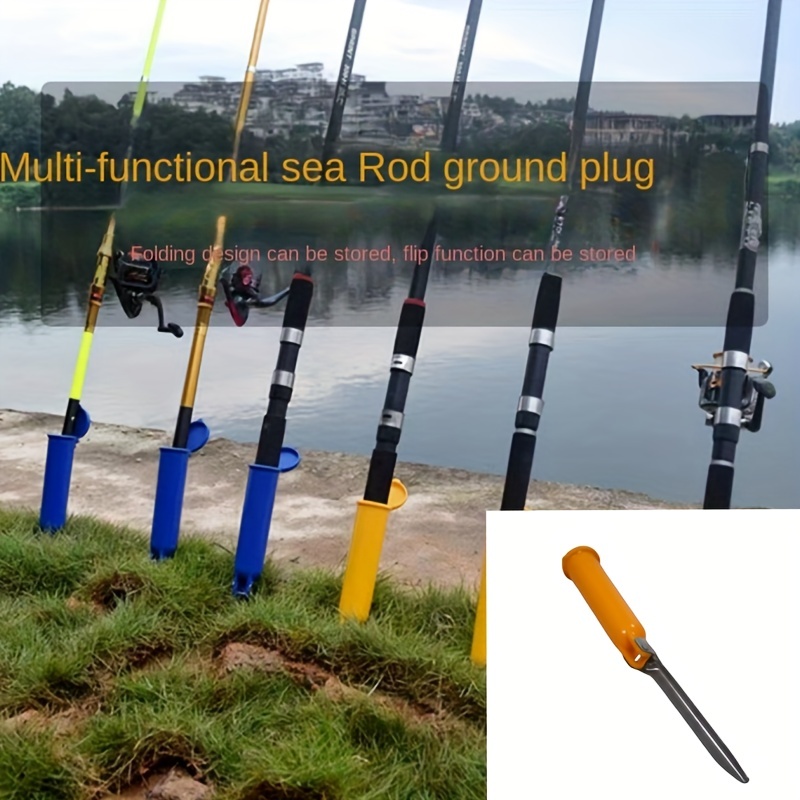 Foldable Fishing Rod Holder Ground Insert Rod Stand Portable