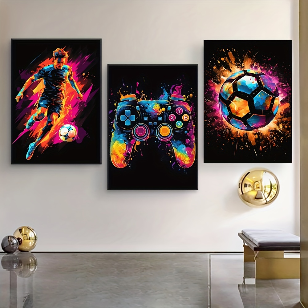 Legal jogo arte da parede pintura em tela colorido gamer controlador jogo  macaco pop arte cartazes e impressões e-sports quarto decoração presente