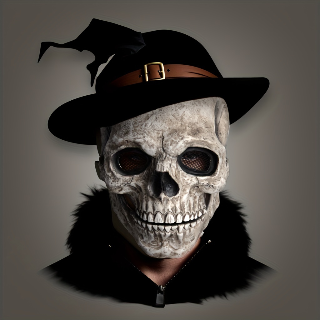 Halloween Scary Skull Skeleton Full Face Mask Costume Party, Skeleton Mask  Moving Jaw Halloween Masks for Adults