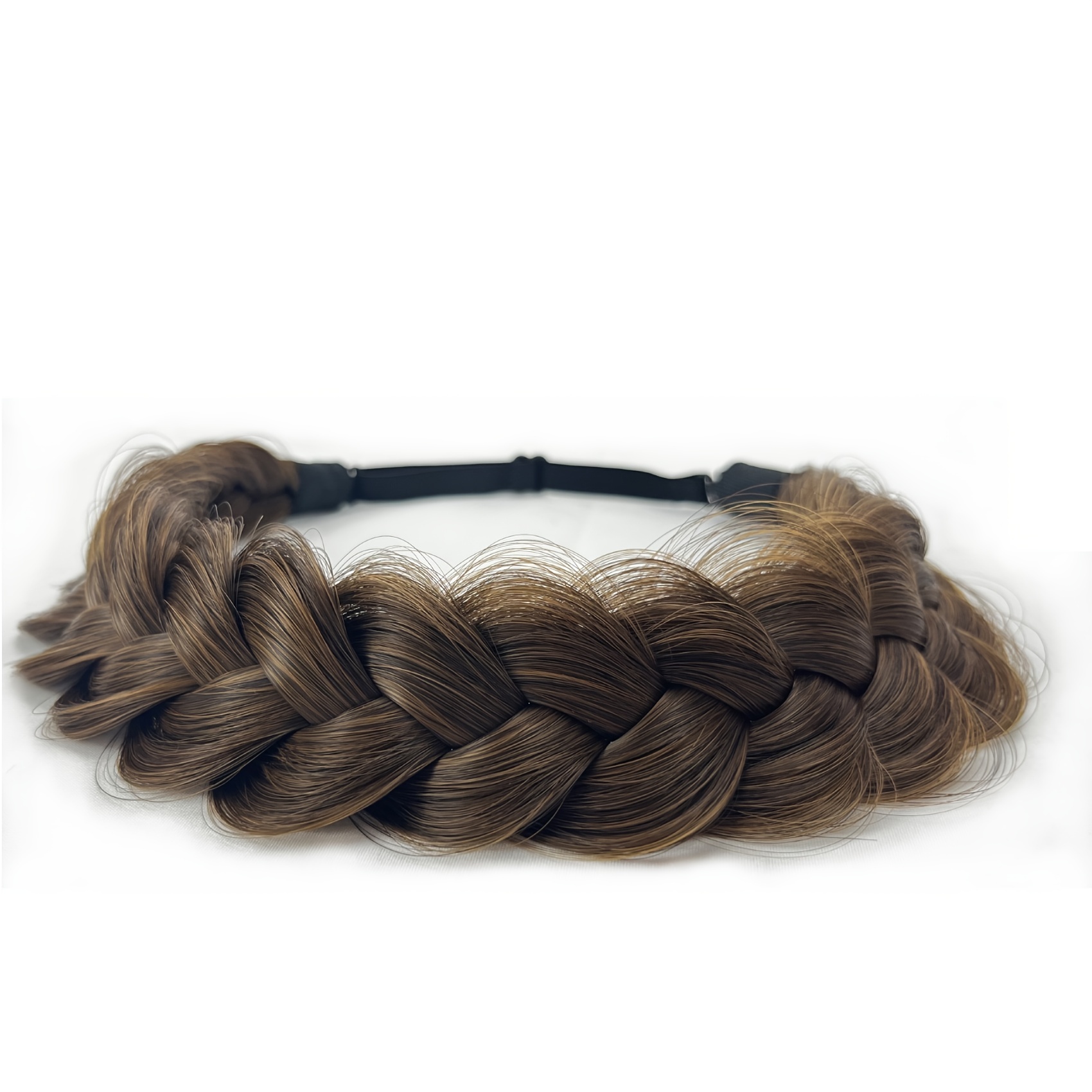  Braided Headband Plaited Hair Band Chunky Braided Headband  Elastic Stretch Braid Hairband Plaited Braids Synthetic Hairpiece For Girls  And Women (Small-three strands braided, dark brown) : Beauty & Personal Care