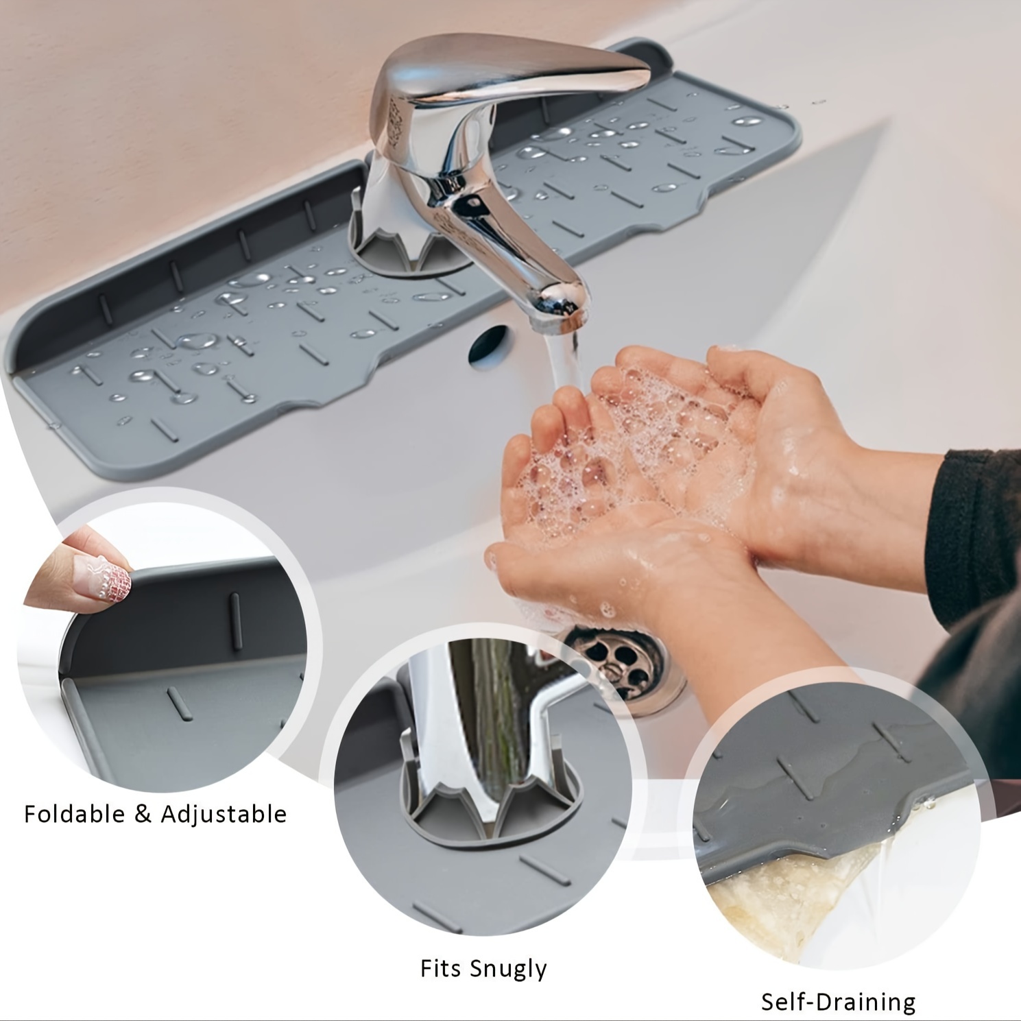 adjustable silicone faucet drain pad drip