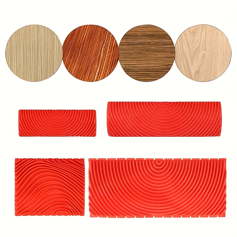 2Pcs Wood Grain Tool DIY Graining Painting Tool Wood Grain Pattern Wall  Painting Roller Home Improvement