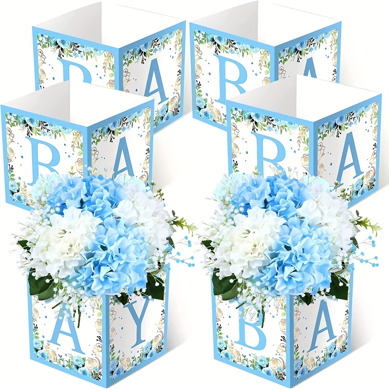 Boîte décorative fleur bleue