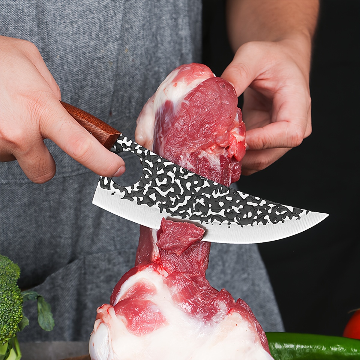 Cuchillo Japonés Para Cortar Carne, Cuchillo De Chef Forjado