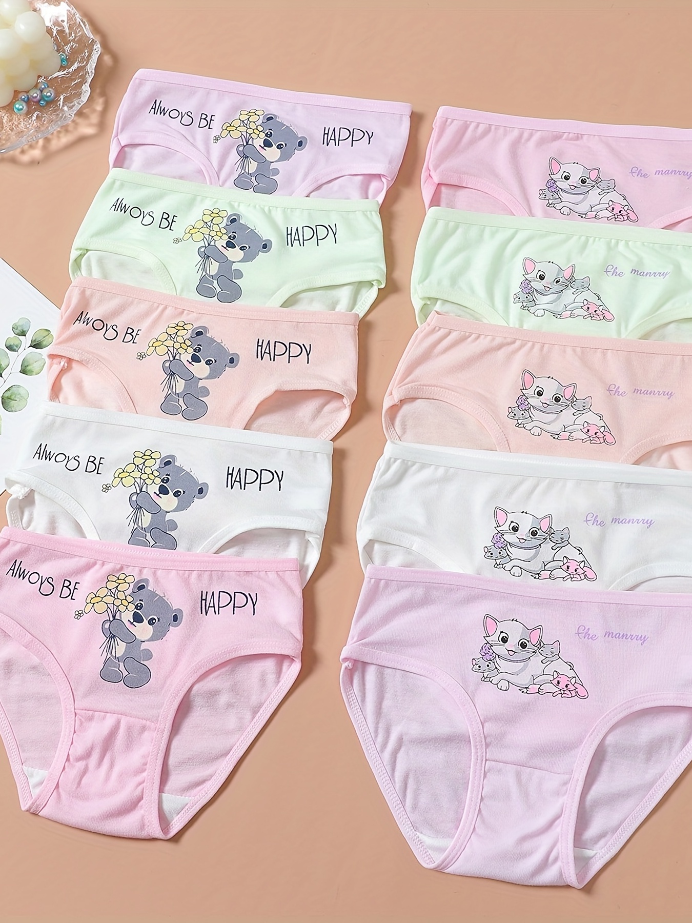 Girl's Breathable Briefs Best Print Panties Random - Temu