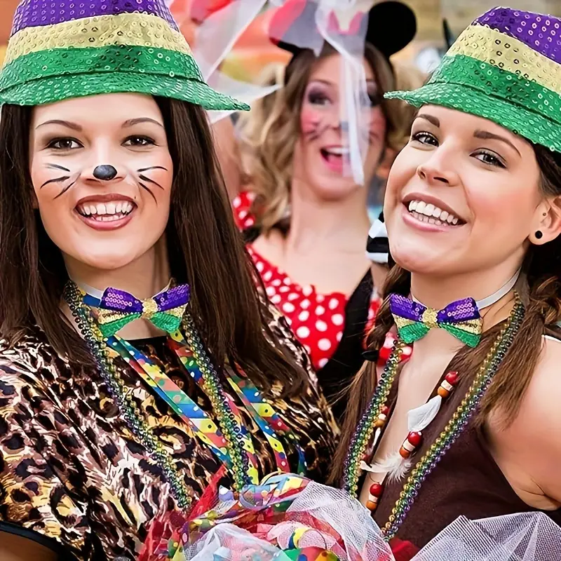 2/6pcs, Colorful Mardi Gras Feather Headband Mardi Gras Bead Necklace Mardi  Gras Hat And Bow Ties Mardi Gras Sequin Mask Carnival Headband Decorations  For Mardi Gras Party - Home & Kitchen - Temu