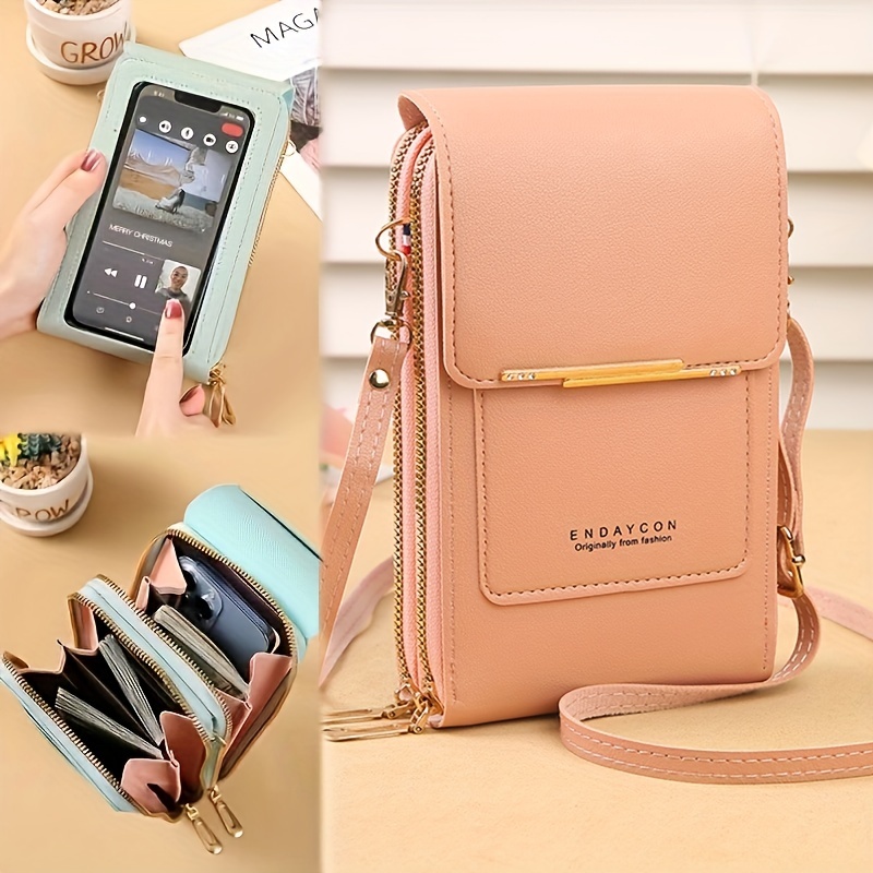 Mini Flap Crossbody Phone Bag, Letter Print Shoulder Bag, Women's Studded Decor Square Purse (4.7*6.7*3.7) inch,Khaki 10.99,Geometric,Temu