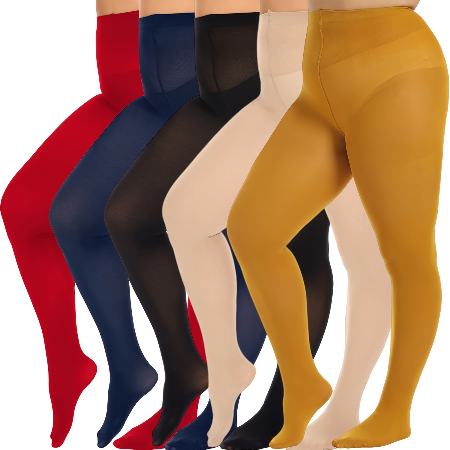 Plus Size Translucent Fleece Tights Womens Leggings Sheer Fa