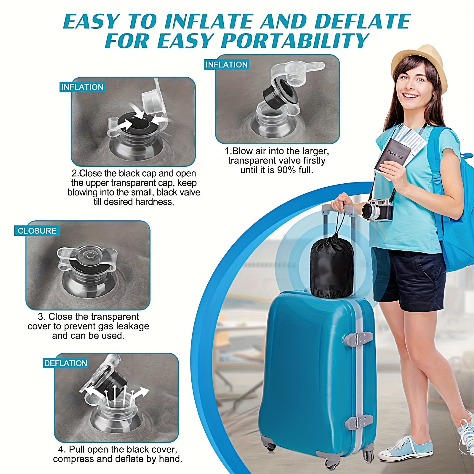 Lounge Doctor Inflatable Travel Leg Rest