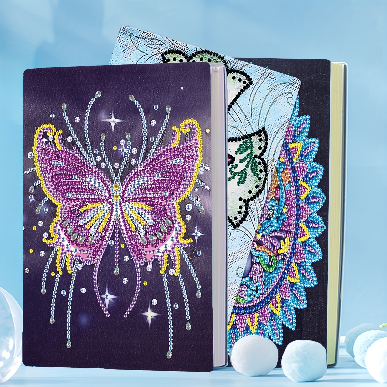 5d Diamond Painting Cover Leather Notebook Diy Butterfly - Temu