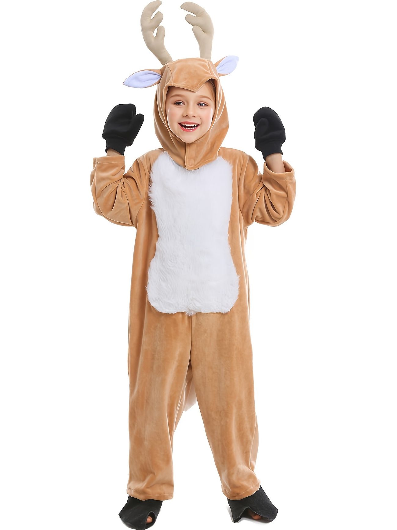 Kids Reindeer Costume Hooded Pajamas With Animal Tail Dress Up Party Cosplay  Outfit For Boys And Girls Clothes - Clothing, Shoes & Jewelry - Temu
