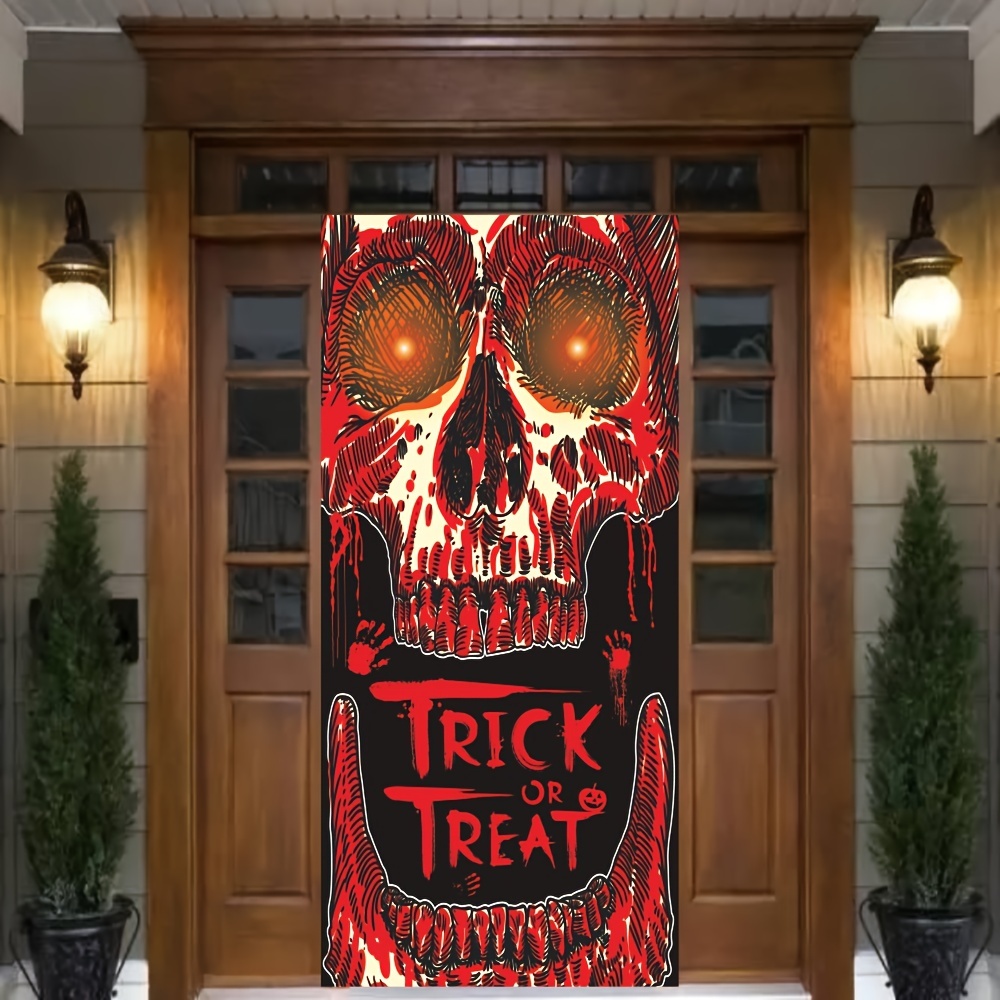  Large Halloween Decorations, Halloween Outdoor Decoration,  Halloween Door Sign Banner Decorations Outside, Scary Happy Halloween Home  House Apartment Decor, Eyeball Ghostly Figures Decorations Red : Home &  Kitchen