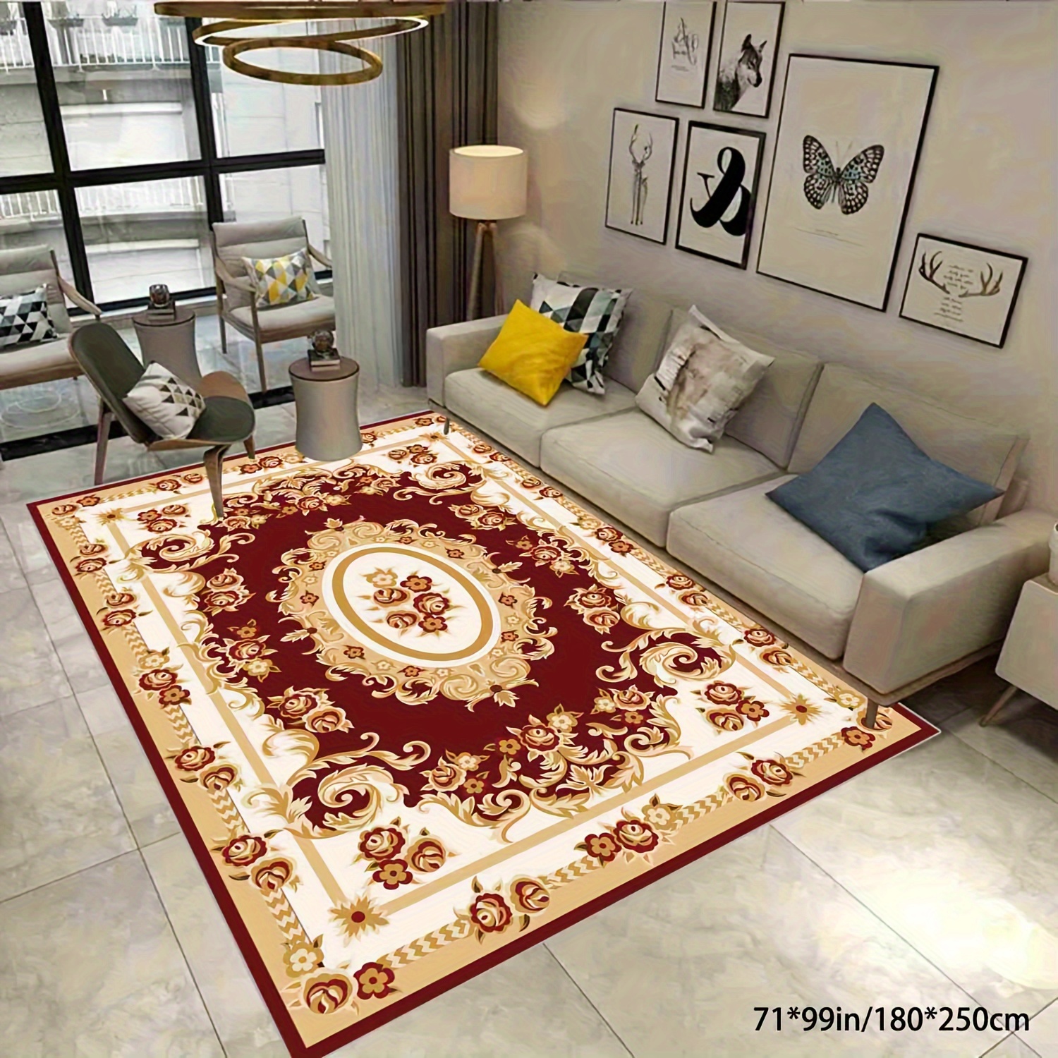 Imitation Cashmere Rugs Living Room Rugs: Soft Bedroom Rugs No Shed  Washable Farmhouse European Style Large Flowers Vintage Rugs For Kitchen  Restaurant Home Office Table Under Floor - Temu