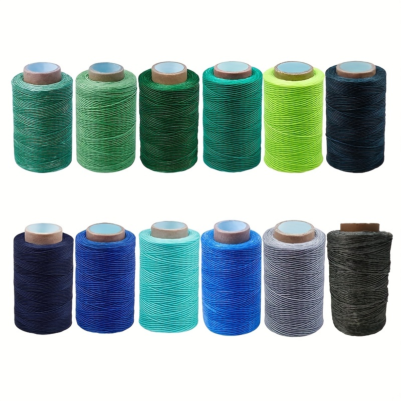 TEHAUX 12 Rolls Cord Wax Threads Stitching Line Thread for Sewing Machine  Sewing and Thread Thick Thread Waxed Line Set Wax Line Round Wax Thread