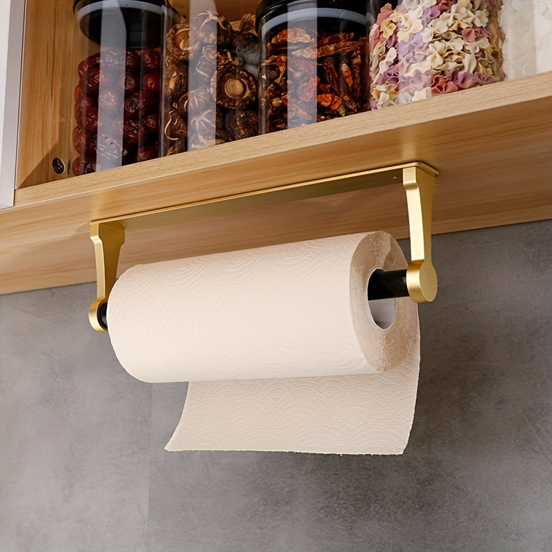 Aluminum Paper Towel Holder Wall Mount Under Cabinet Storage Rack