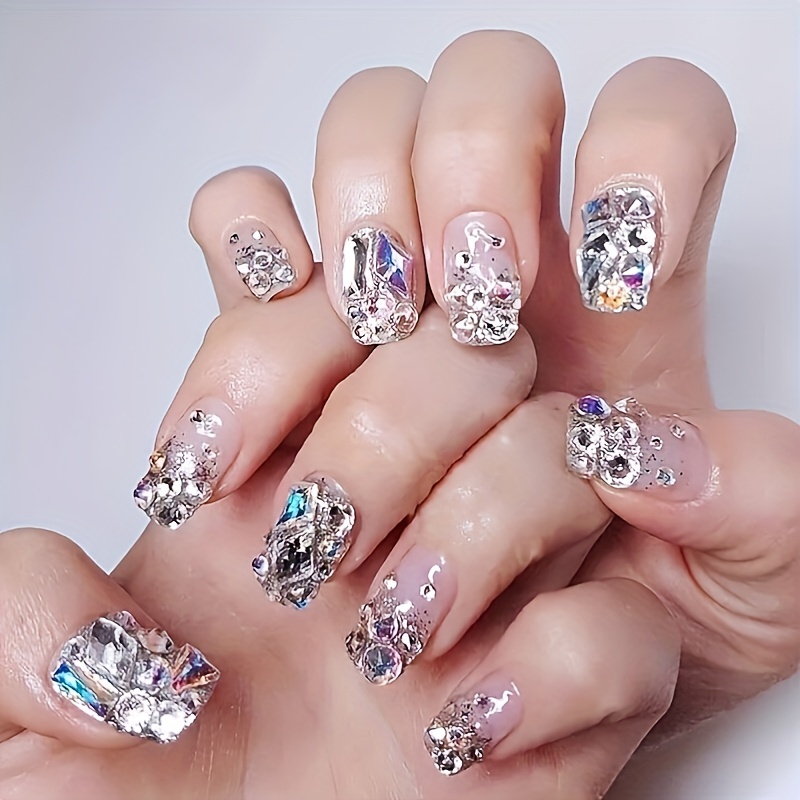 Rhinestones Nail Faux Gems Artificial Flatback - Temu