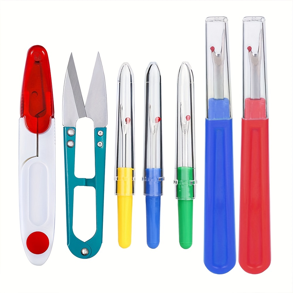 6pcs Sewing Seam Ripper Kit, Stitch Unpicker, Thread Cutter Tool With  Trimming Scissor, Household Sewing Supplies