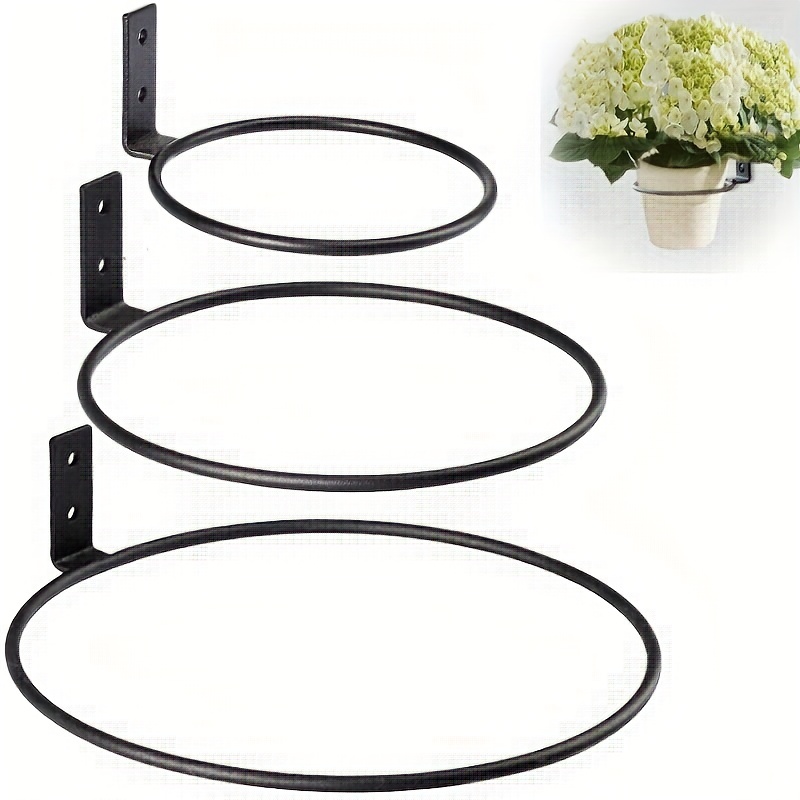 

1pc, 4/6/8 In Planter Holder Ring, Wall Mounted Plant Pot Holder, Metal Plant Wall Holder, Iron Bracket Hanger Ring For Indoor Outdoor Plants