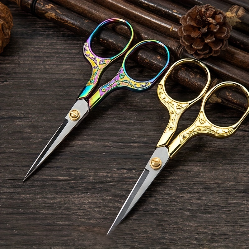 Golden Vintage Craft Scissors Sharp Stainless Steel Professional Sewing  Scissors DIY Sewing Accessories Zig Zag Fabric Scissors - AliExpress