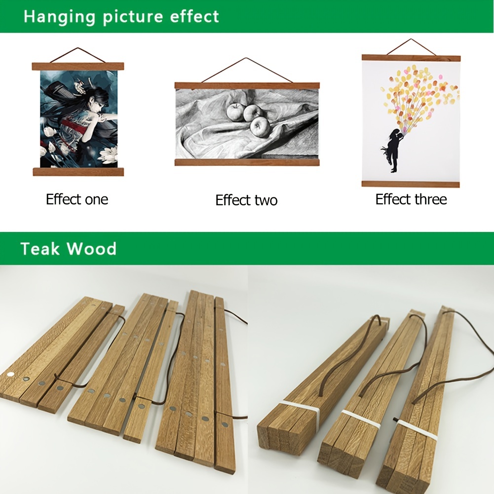 Hanging Magnetic Frame Wooden Magnetic Poster Hanger Hanging - Temu
