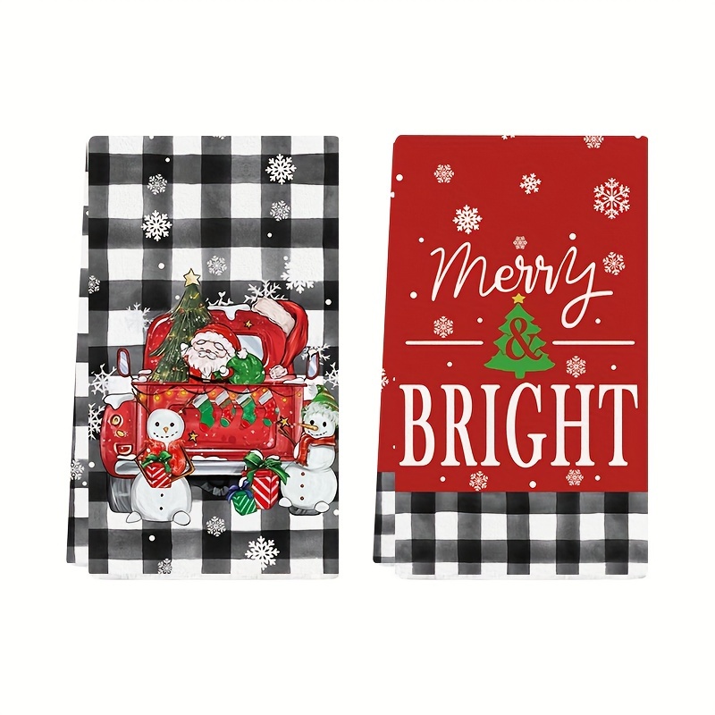 Christmas Tree Buffalo Plaid Red or Black Waffle Kitchen Towels – Anthem  Graphix