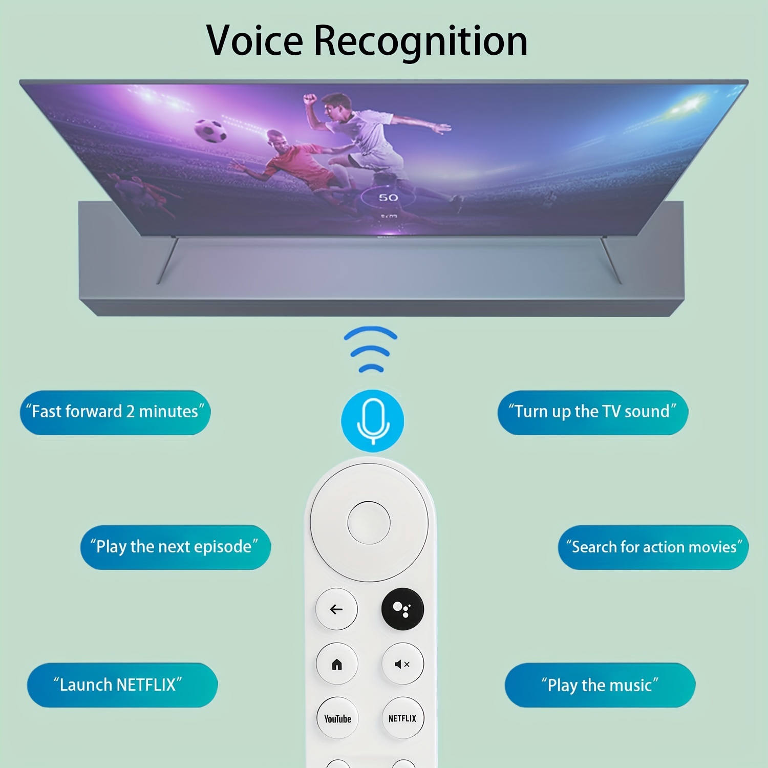 Replacement Voice Remote Control For Google Chromecast 4k - Temu