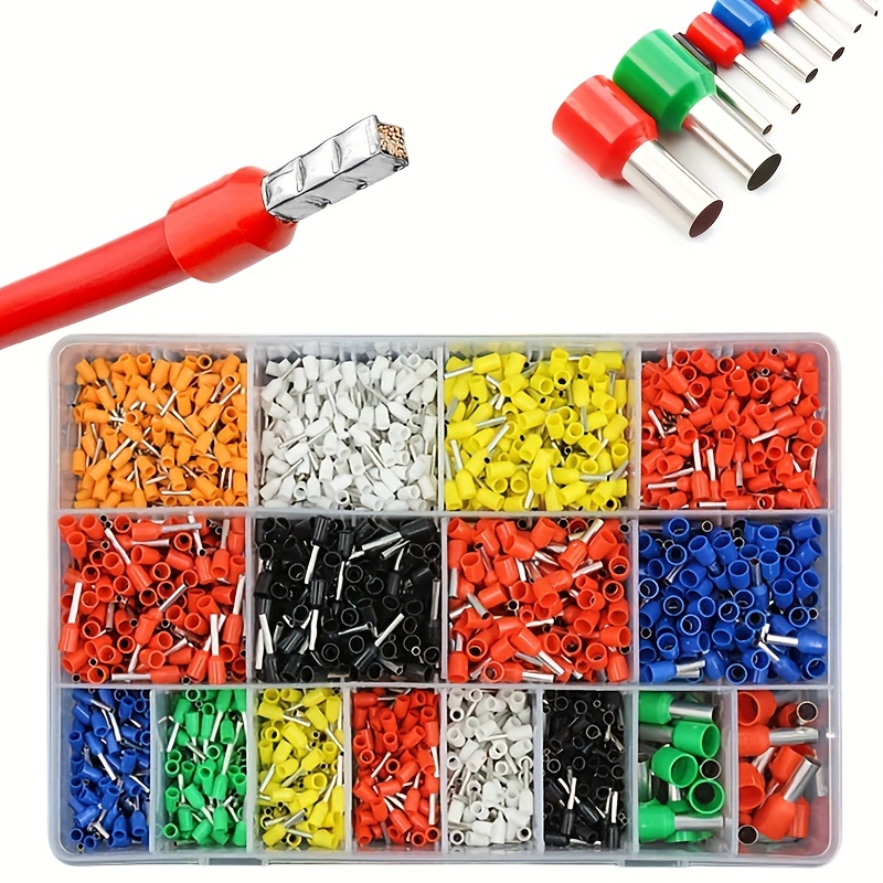 

400pcs/box Ve Tubular Crimp Terminals, Wire Insulated Terminator, Block Cord End Connector, Electrical Tube Terminal