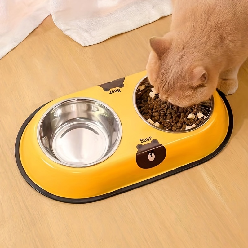 Pet Water & Food Bowl Set, Double Bowls With Automatic Water Dispenser  Bottle For Small Dogs & Cats - Temu