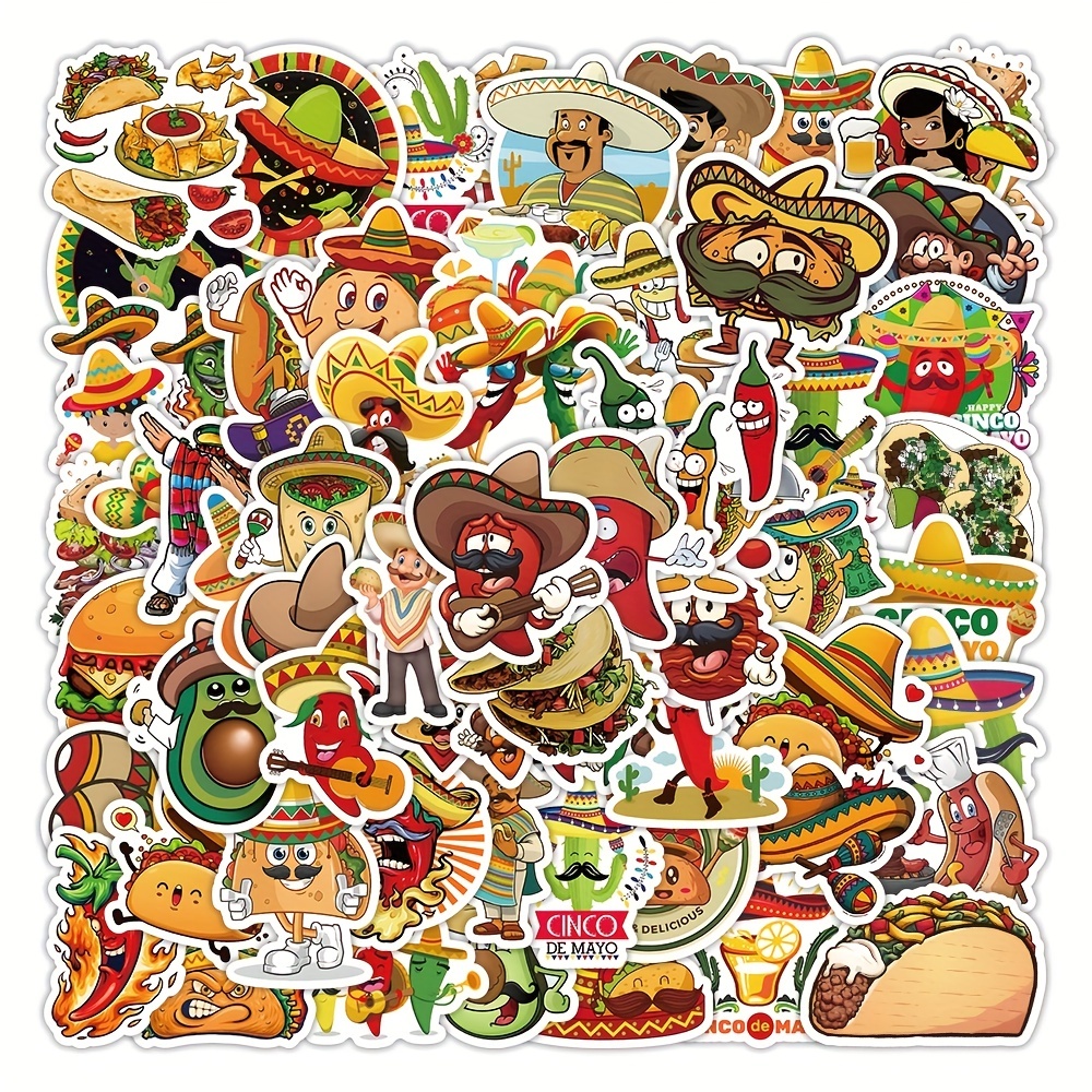 Mexican Stickers Mexican Style Stickers Mexican Culture Stickers Mexican  Decoration Pattern Waterproof Stickers for Laptop, Skateboard, Water  Bottles