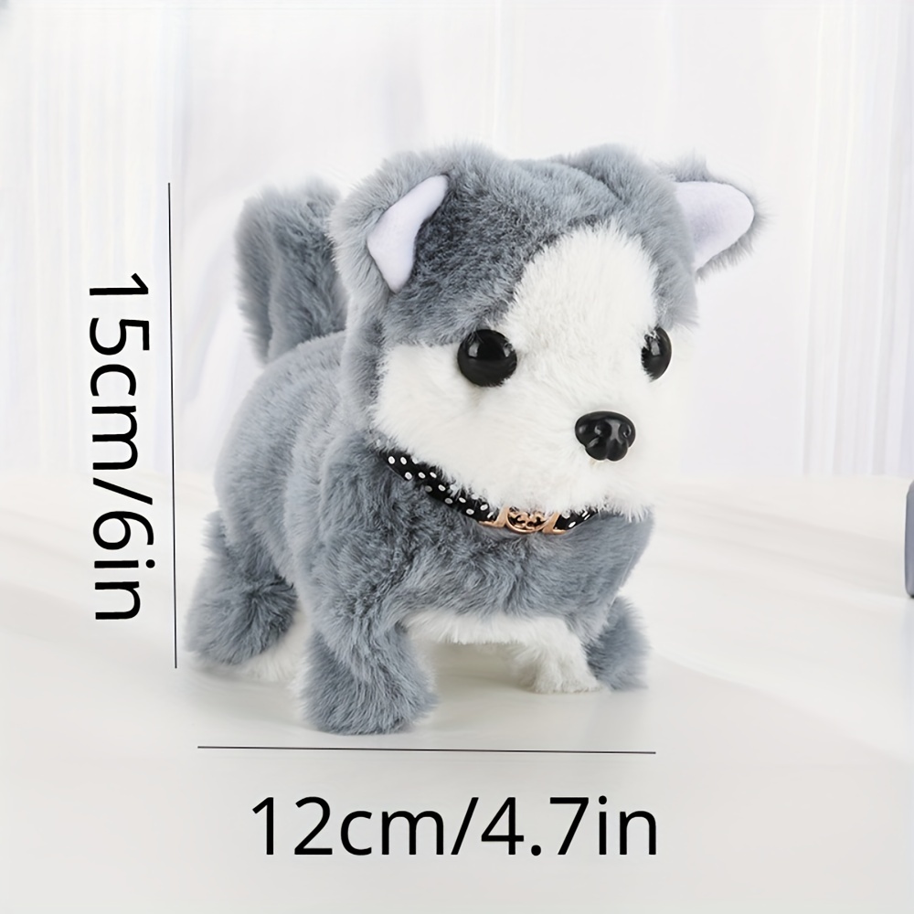 Juguete electrónico de peluche para cachorros, perro lindo que canta y  camina, menea la cola, perro interactivo electrónico suave para niñas,  color marrón