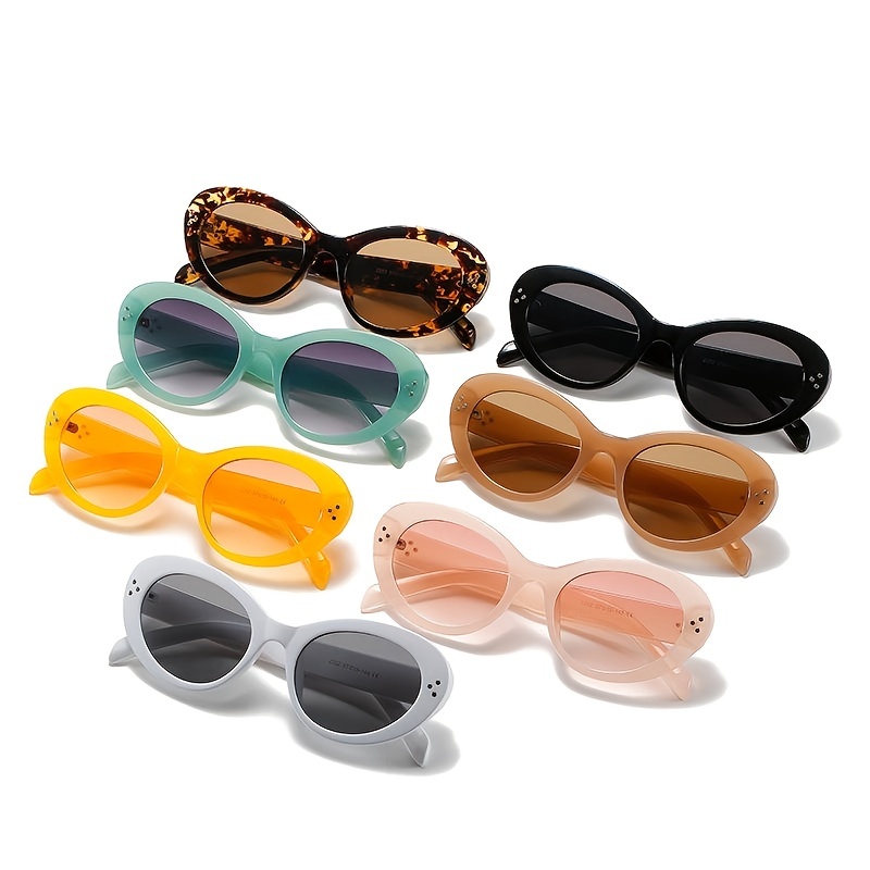 Cat Eye Sunglasses Small Frame Oval Sun Glasses Stylish Gradient Lens Shades