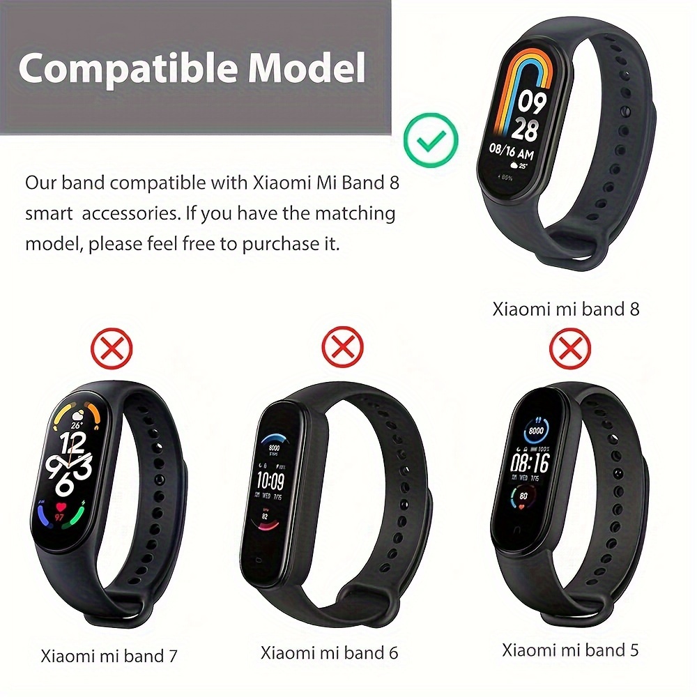 Band For Mi Band 8 Smart Bracelet Silicone Replacement Sport - Temu