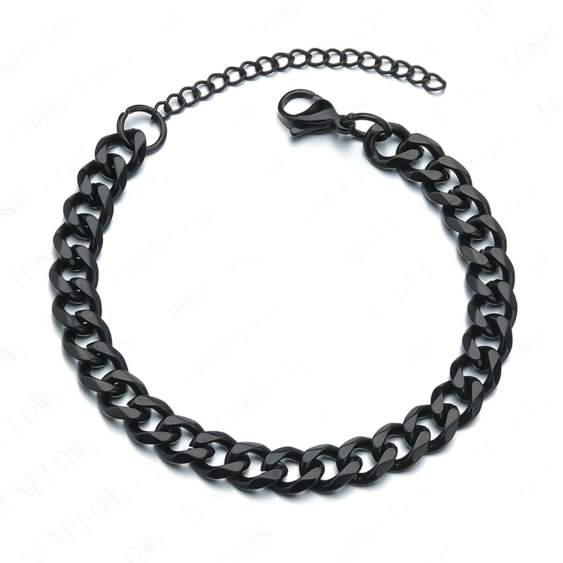 ZumrutStainless Steel Casual Hand Hip Hop Mens Cuban Chain Style Bracelet  with S Lock for Men/Boys