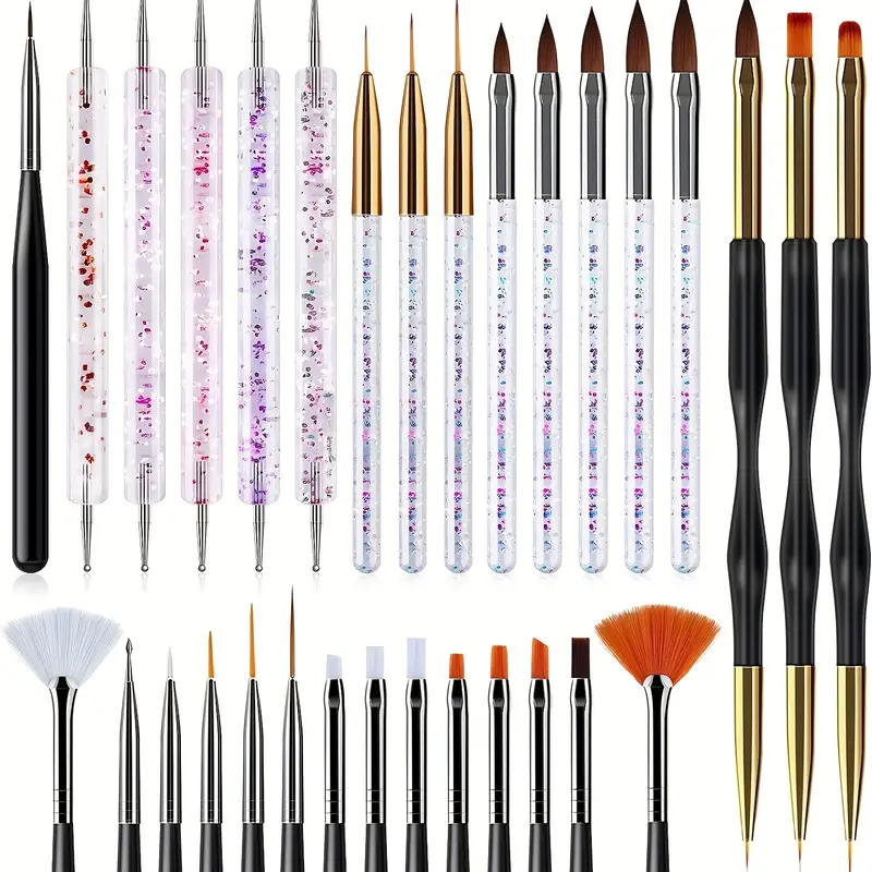 Professional Nail Art Brushes And Pens Set Includes Nail - Temu