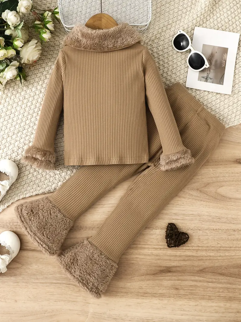 girls clothes set long sleeve tops pants set fall winter clothes details 3
