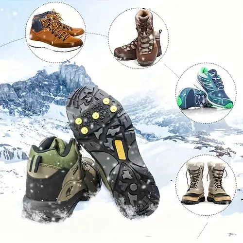 10 Dientes Ligeros Para Hielo, Nieve, Grapas, Crampones Sobre Zapatos /  Zapatos De Tracción Para Botas (sin Zapatos) - Temu