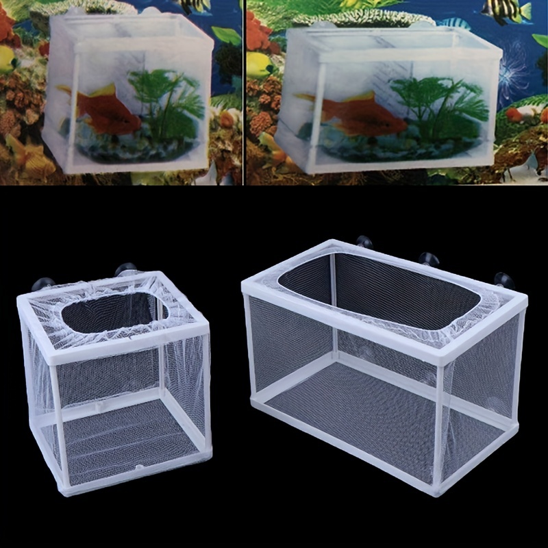 Fish Breeder Net Box for Aquarium - Fish Isolation Breeding Hatching Box  Large Size Fish Nursery Net for Aquarium Fish Tank - Durable and Easy to  Install 