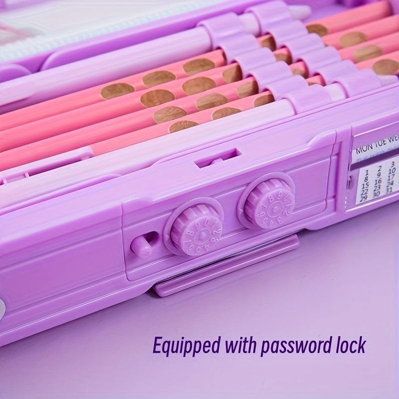 MANAKI ENTERPRISE Kids Pen & Pencil Box | Suitcase Style Password Lock  Pencil Case, Multi-Layer Pencil Box for Kids,Boys,Girls,Stationary  Organizer