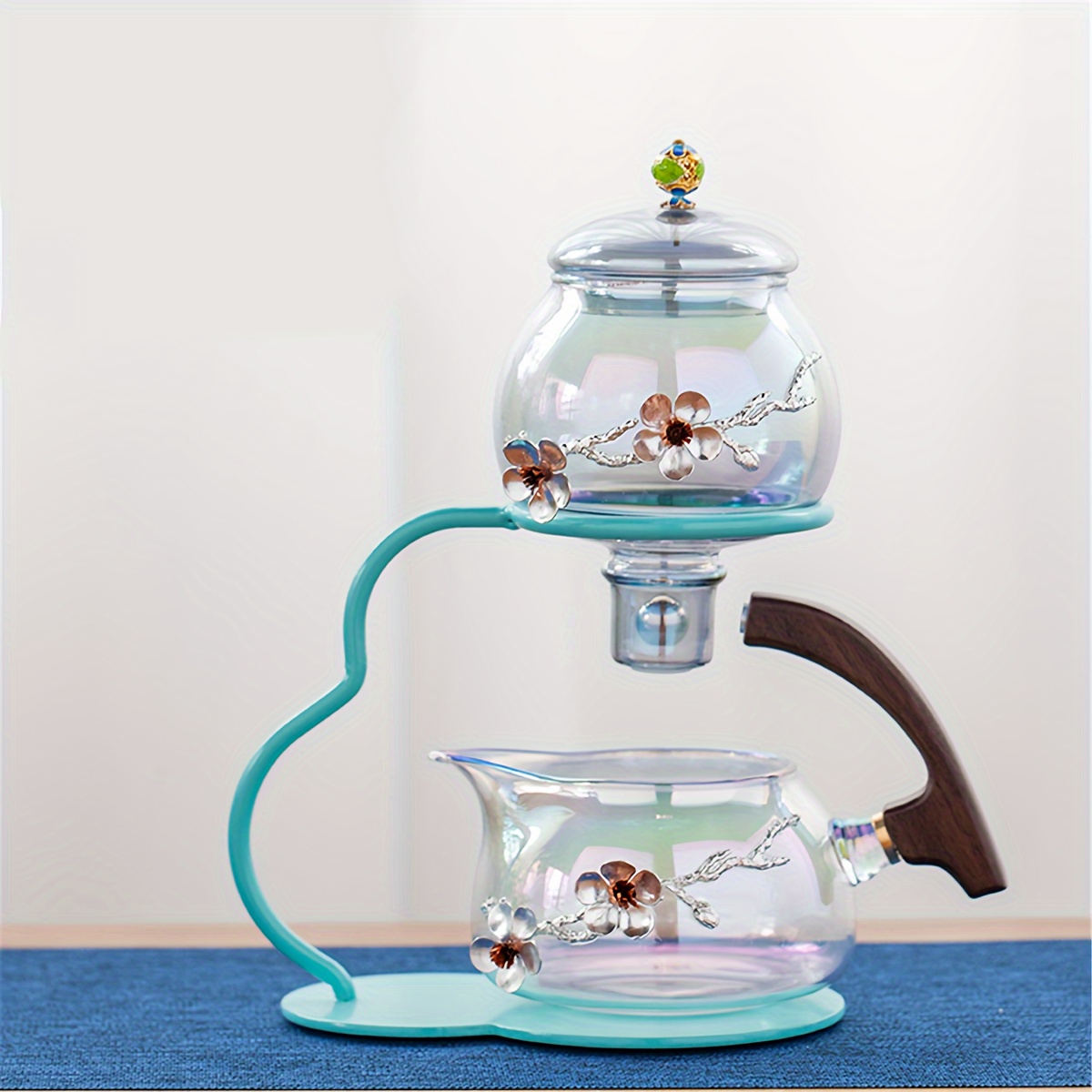 Lazy Kung Fu Glass Tea Set Semi Automatic Drip With Infuser - Temu