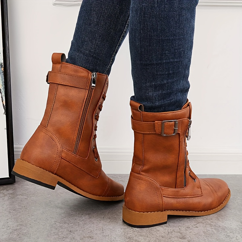 Lace up boots hot sale no heel