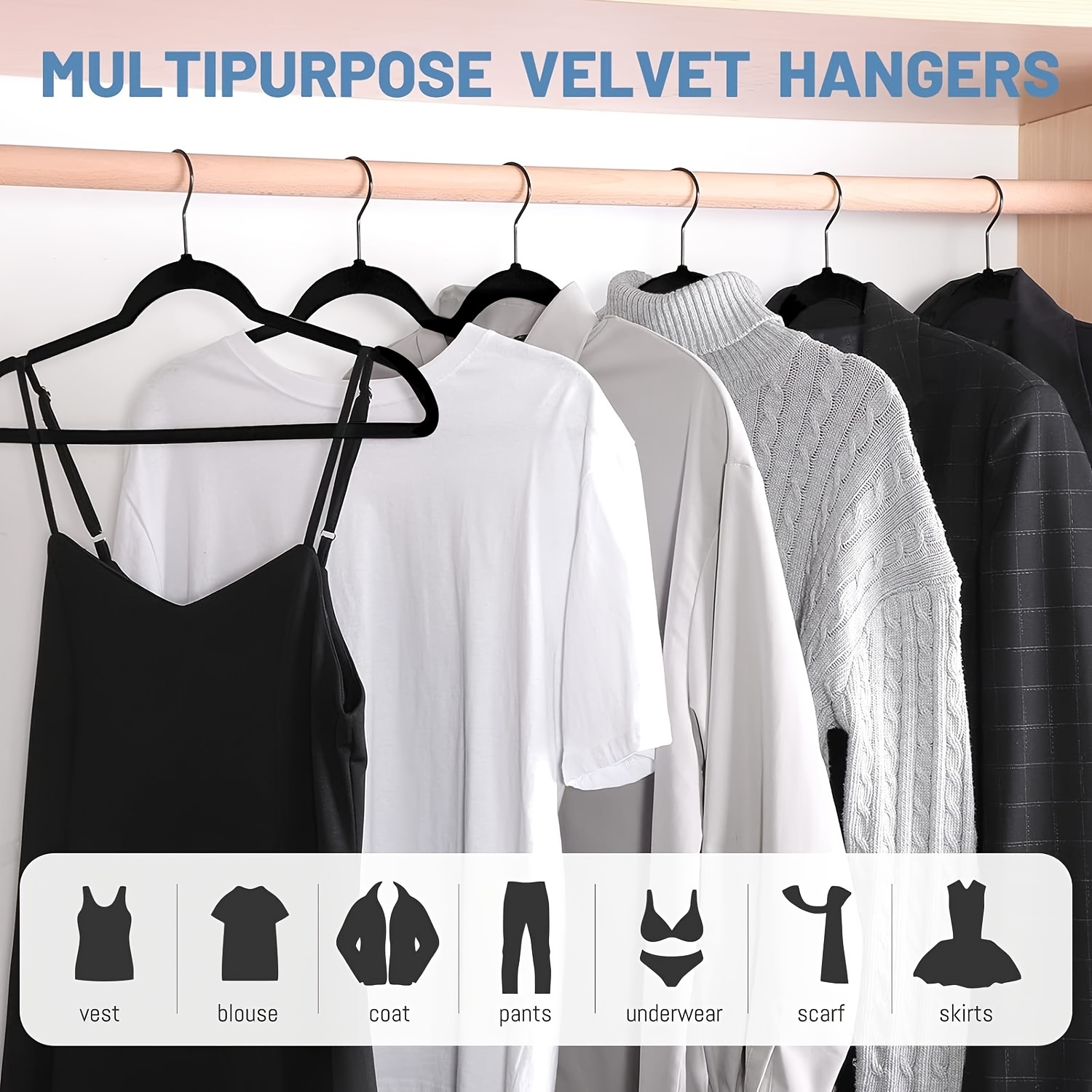 Traceless Non slip Clothes Hangers Heavy Duty Flocking - Temu