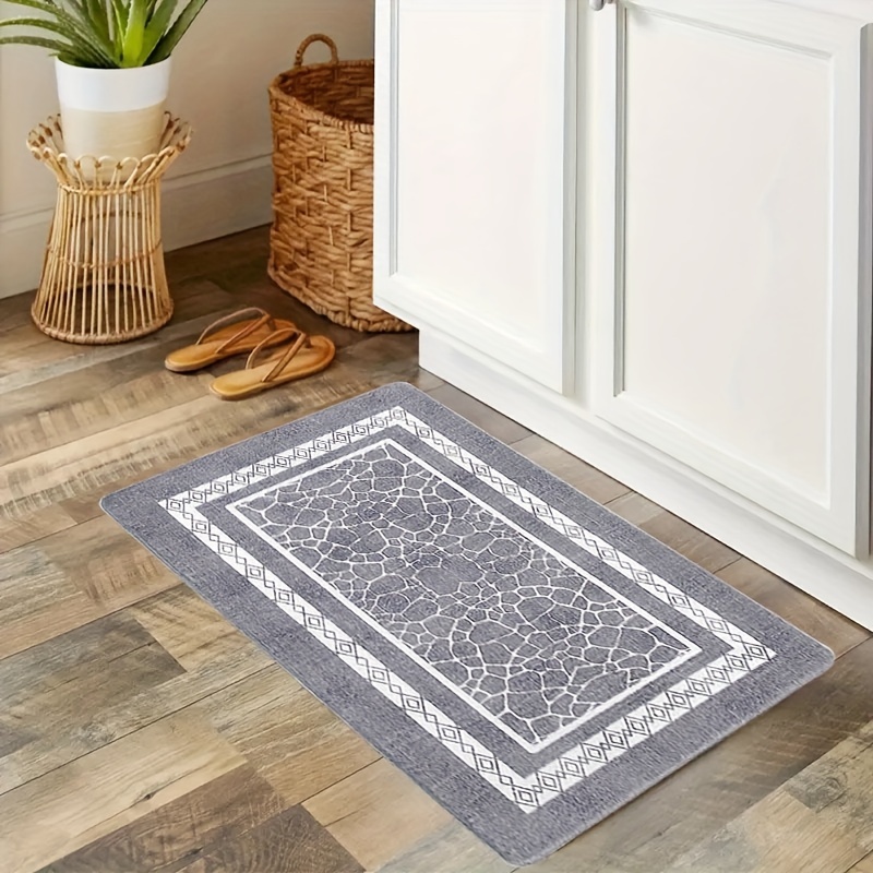 Grey Non-slip Absorbent Floor Mat for Living Room Bedroom
