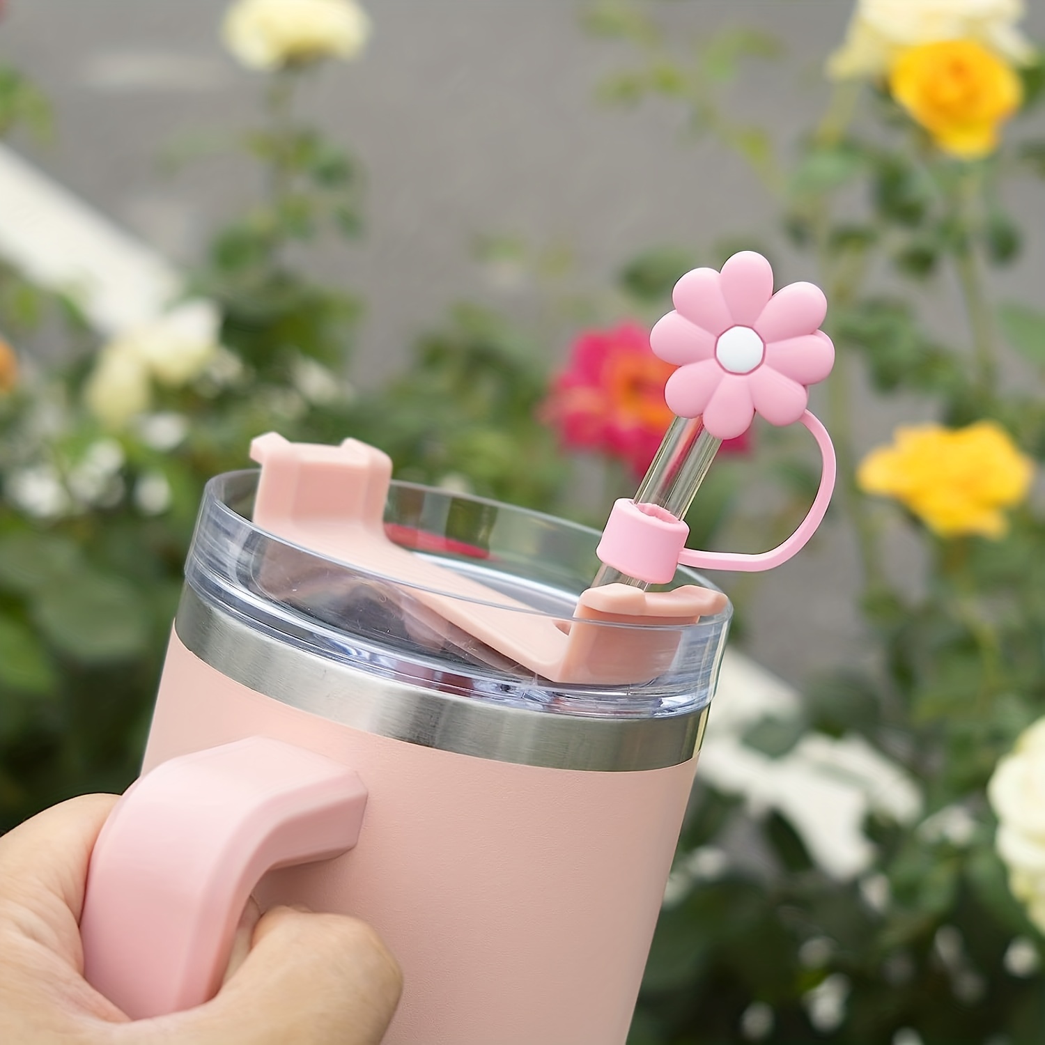 Reusable Silicone Straw Cover For Stanley Water Bottles - Temu
