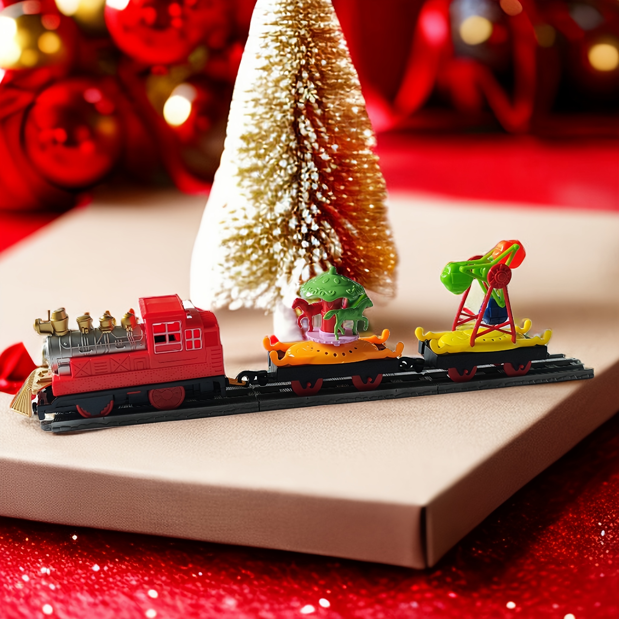 Ferroviário carro clássico papai noel trem brinquedo conjunto