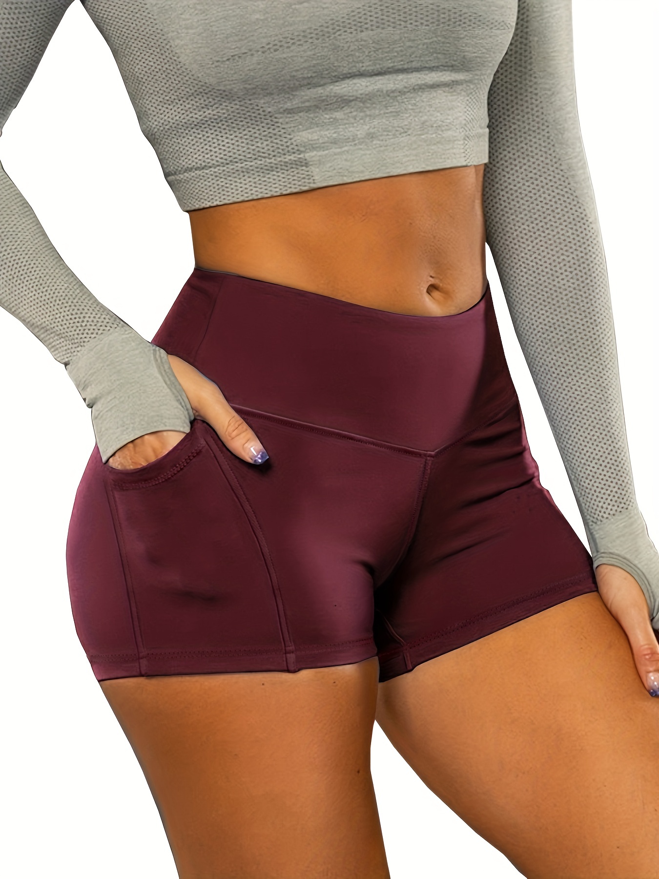 Scrunch Butt Shorts With Pockets - MG Closet